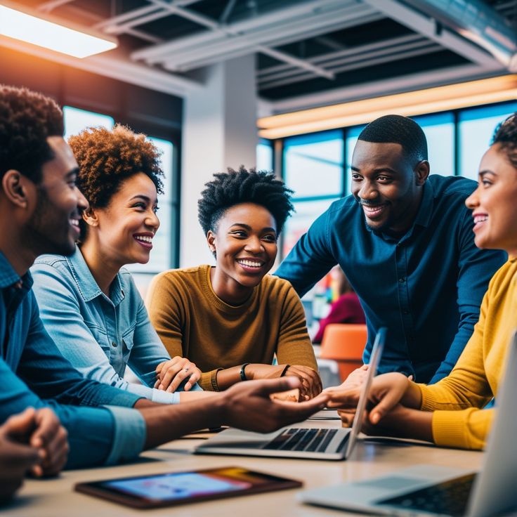 The Pem Tech Solutions team working together in a modern office.