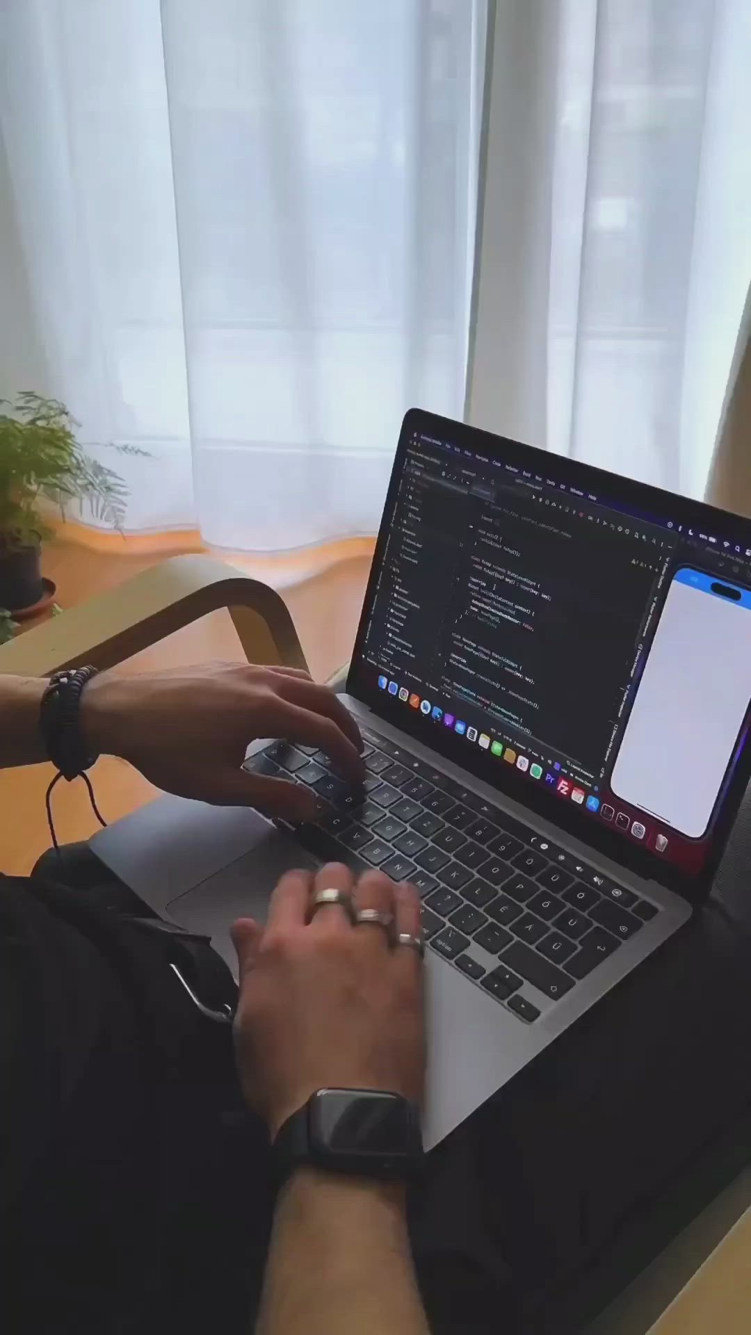 A professional demonstrating website development.